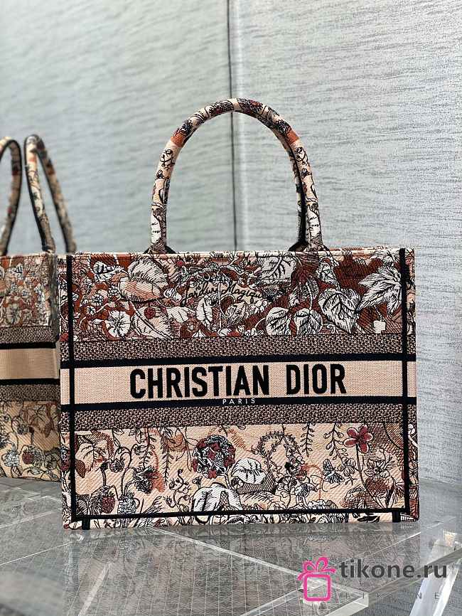 Dior Tote Medium Size Floral Pattern - 36×27.5×16.5cm - 1