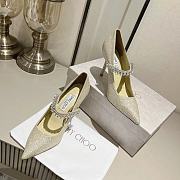 Jimmy Choo Platinum Ice Dusty Glitter Pumps with Crystals - 1