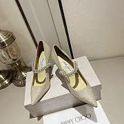 Jimmy Choo Platinum Ice Dusty Glitter Pumps with Crystals - 3