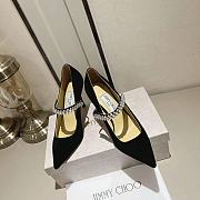 Jimmy Choo Black Velvet Pumps With Crystals - 4