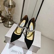 Jimmy Choo Black Velvet Pumps With Crystals - 5