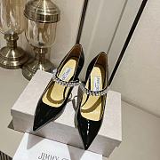 Jimmy Choo Shiny Black Pump With Crystals - 5