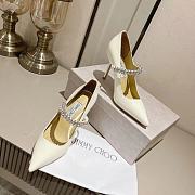 Jimmy Choo Linen Patent Leather Pumps With Crystals - 1