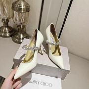 Jimmy Choo Linen Patent Leather Pumps With Crystals - 4