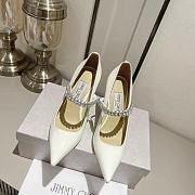 Jimmy Choo Linen Patent Leather Pumps With Crystals - 5