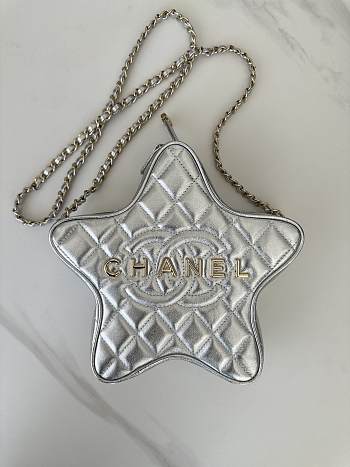 Chanel Silver Star Handbag - 22.5x22.5x6cm