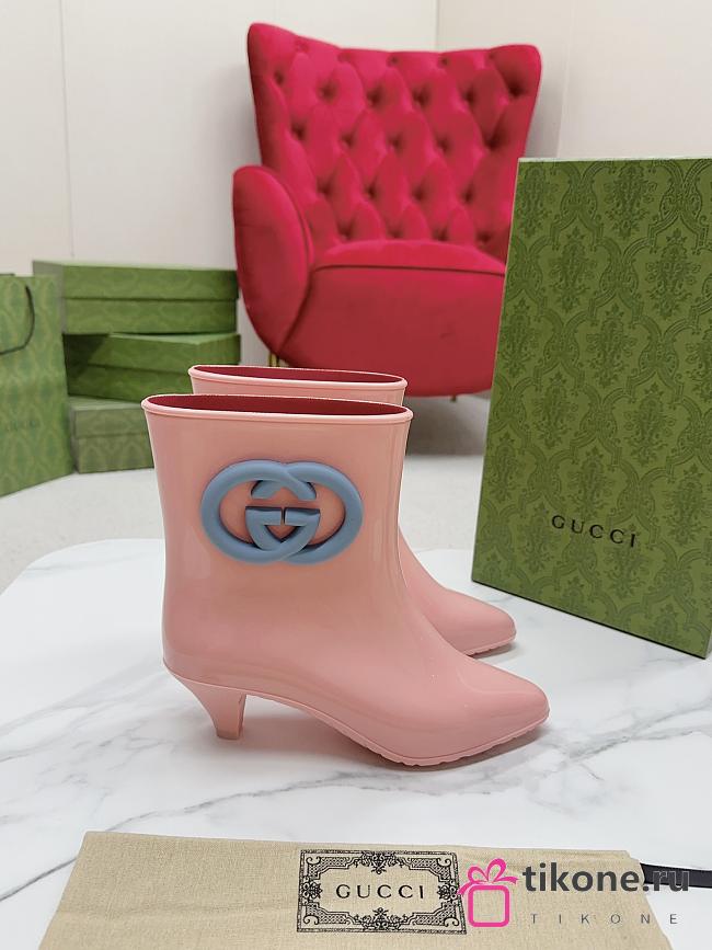 Gucci Interlocking G Ankle Boots In Pink - 1