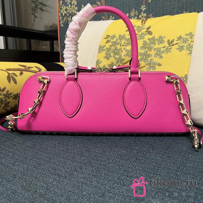 Valentino Garavani Hot Pink Rockstud East-West Tote Bag - 34x11x8cm - 1