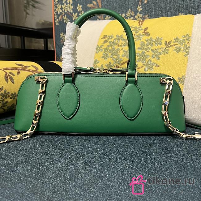 Valentino Garavani Green Rockstud East-West Tote Bag - 34x11x8cm - 1