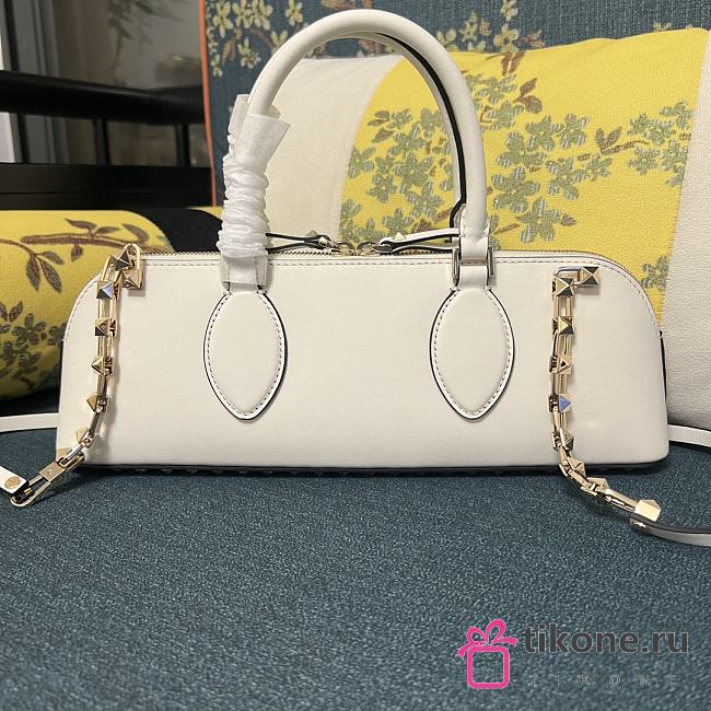 Valentino Garavani White Rockstud East-West Tote Bag - 34x11x8cm - 1