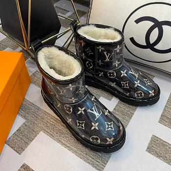 Louis Vuitton Black Glossy Snow Boots