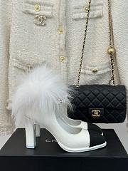 Chanel Platform White Leather Block Heels - 1