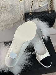 Chanel Platform White Leather Block Heels - 4