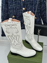 Gucci Boots GG And Stuck In White - 5