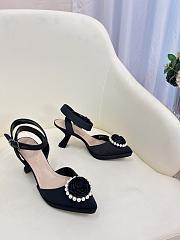 Dior Black Rose High Heels - 5