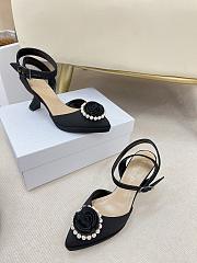 Dior Black Rose High Heels - 3