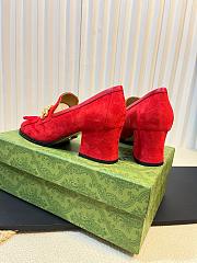 Gucci Loafers In Red Suede - 3