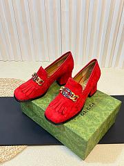 Gucci Loafers In Red Suede - 4