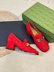 Gucci Loafers In Red Suede - 5