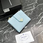 Prada Saffiano Light Blue Card Holder - 10x9x2cm - 2