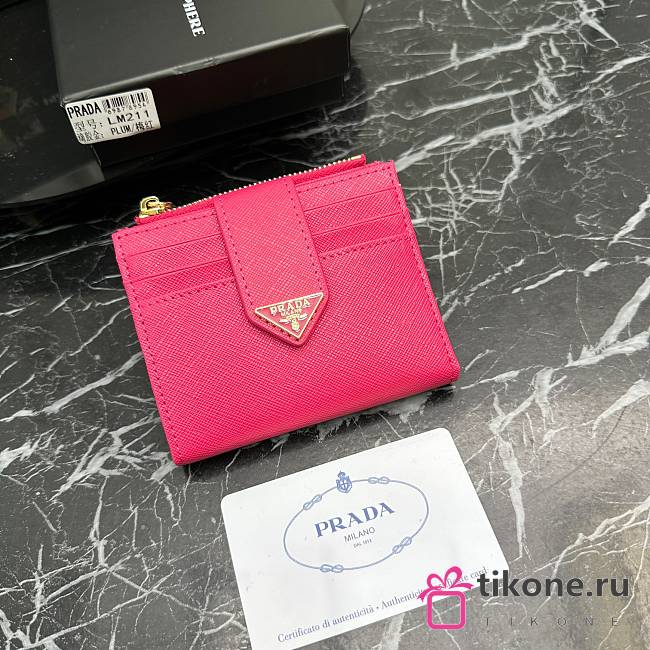 Prada Saffiano Hot Pink Card Holder - 10x9x2cm - 1