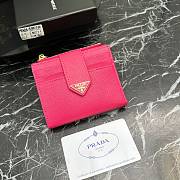 Prada Saffiano Hot Pink Card Holder - 10x9x2cm - 1