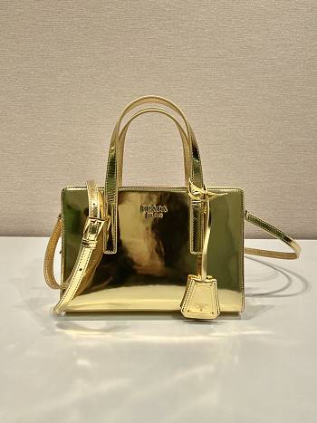 Prada Small Square Metallic Gold Bag - 22x15x6.5cm