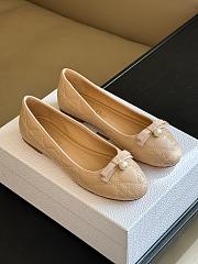 Dior Ballet Flat Beige Quilted Cannage Calfskin - 1