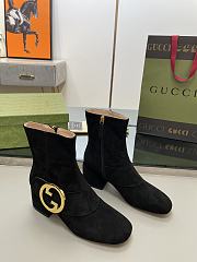 Gucci Black Velvet Blondie Boots - 1