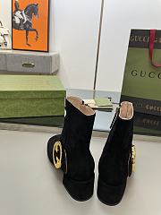 Gucci Black Velvet Blondie Boots - 4