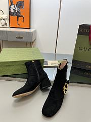 Gucci Black Velvet Blondie Boots - 3