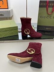 Gucci Red Velvet Blondie Boots - 3