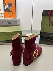 Gucci Red Velvet Blondie Boots - 2