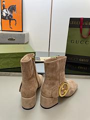 Gucci Beige Velvet Blondie Boots - 4