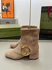 Gucci Beige Velvet Blondie Boots - 3