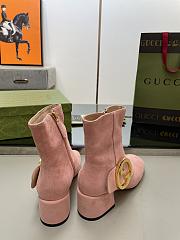 Gucci Pink Velvet Blondie Boots - 4