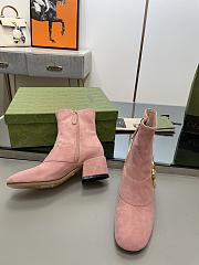 Gucci Pink Velvet Blondie Boots - 2