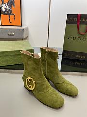 Gucci Green Velvet Blondie Boots - 1