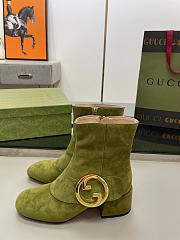 Gucci Green Velvet Blondie Boots - 5