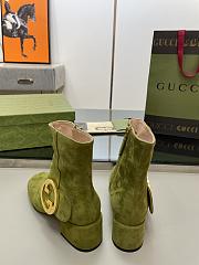 Gucci Green Velvet Blondie Boots - 4