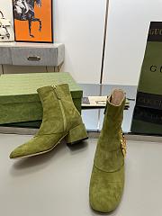 Gucci Green Velvet Blondie Boots - 3