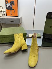 Gucci Yellow Velvet Blondie Boots - 4