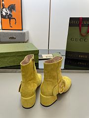 Gucci Yellow Velvet Blondie Boots - 2