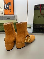 Gucci Orange Velvet Blondie Boots - 4