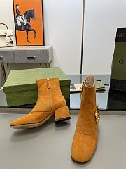 Gucci Orange Velvet Blondie Boots - 3