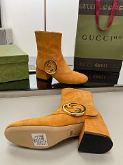 Gucci Orange Velvet Blondie Boots - 2