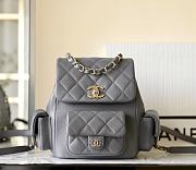 Chanel 23 Grey Caviar Backpack - 21.5x19.5x12cm - 1