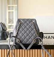 Chanel 23 Grey Caviar Backpack - 21.5x19.5x12cm - 3