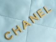 Chanel Metallic Calfskin Blue Tote - 35×37×7cm - 4