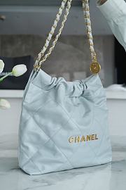 Chanel Metallic Calfskin Blue Tote - 35×37×7cm - 2